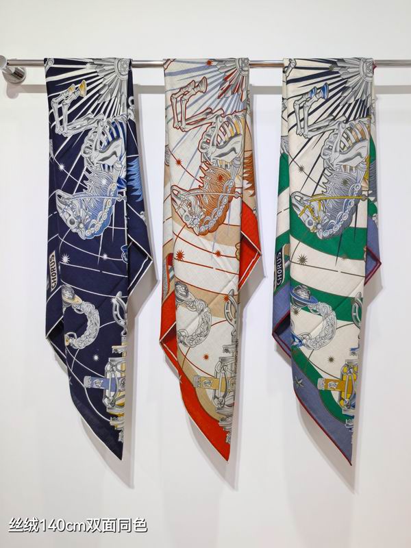 Hermes Scarf 140X140cm 70%羊绒30%真丝 E33 (10)