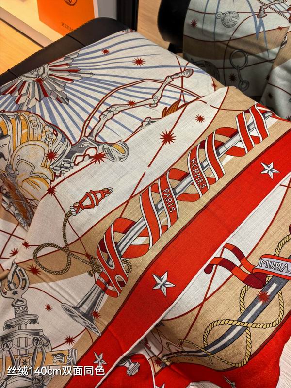 Hermes Scarf 140X140cm 70%羊绒30%真丝 E33 (16)
