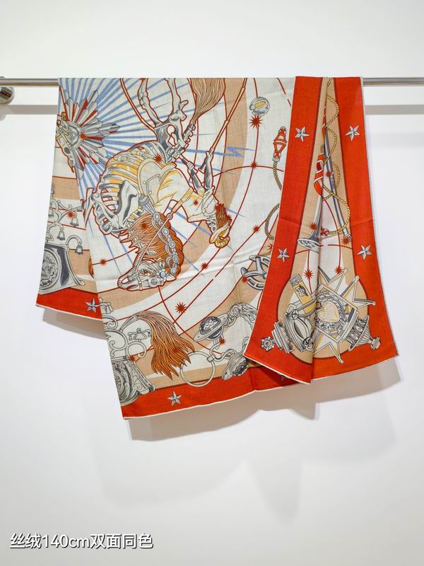 Hermes Scarf 140X140cm 70%羊绒30%真丝 E33 (18)