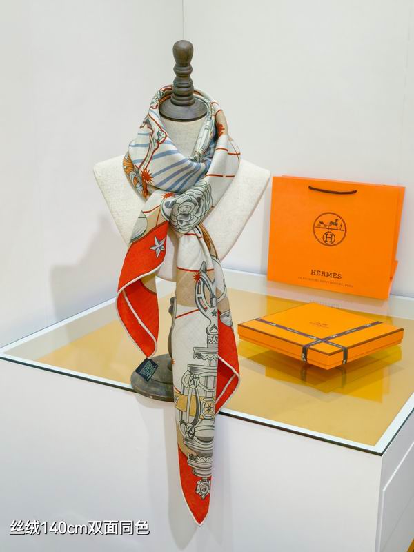 Hermes Scarf 140X140cm 70%羊绒30%真丝 E33 (19)