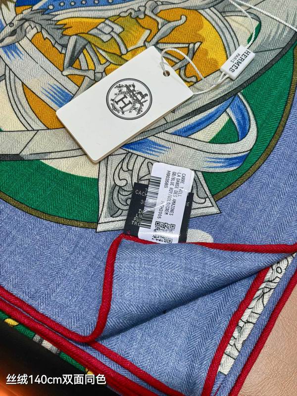 Hermes Scarf 140X140cm 70%羊绒30%真丝 E33 (27)