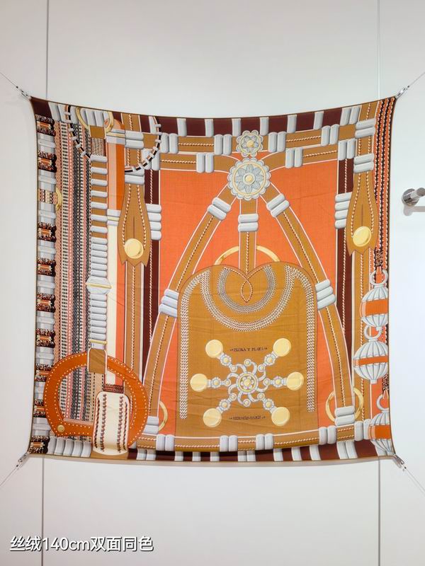 Hermes Scarf 140X140cm 70%羊绒30%真丝 E36 (17)