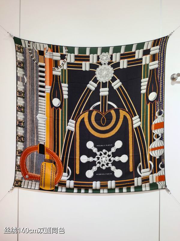 Hermes Scarf 140X140cm 70%羊绒30%真丝 E36 (25)