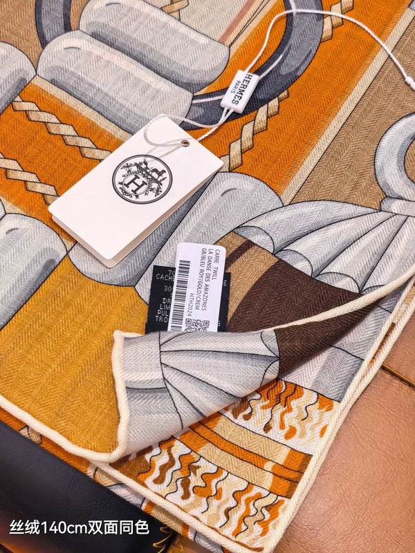 Hermes Scarf 140X140cm 70%羊绒30%真丝 E36 (5)