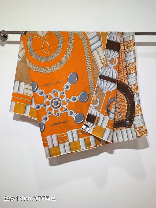Hermes Scarf 140X140cm 70%羊绒30%真丝 E36 (6)