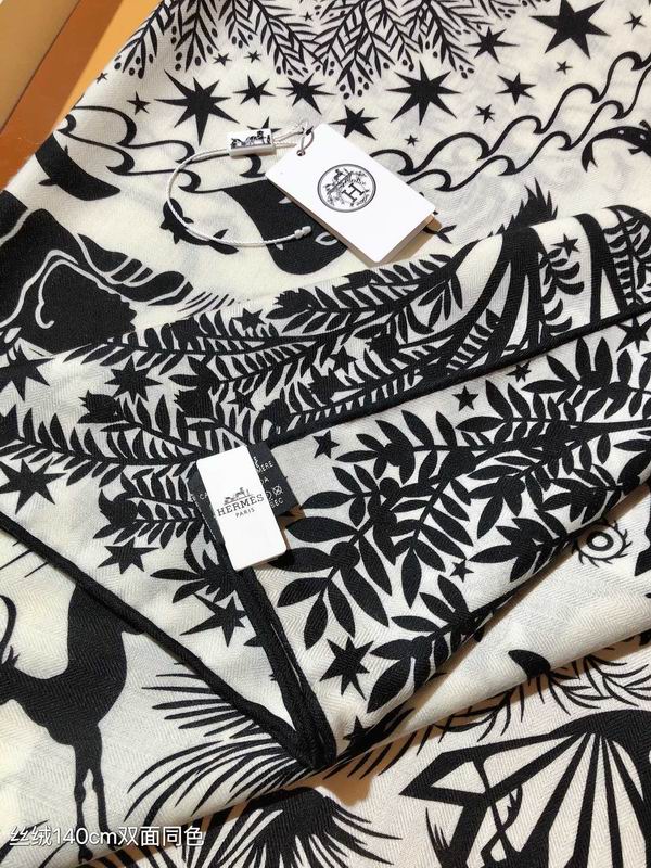 Hermes Scarf 140X140cm 70%羊绒30%真丝 E42 (15)