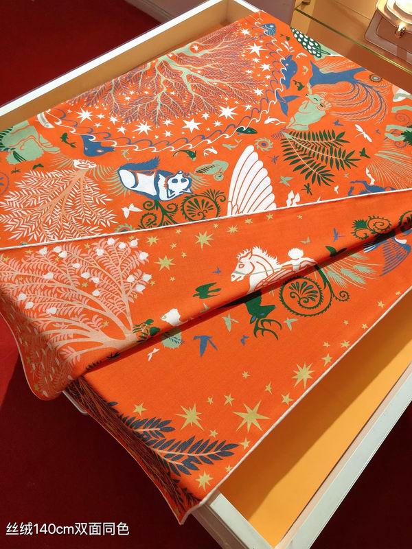Hermes Scarf 140X140cm 70%羊绒30%真丝 E42 (23)