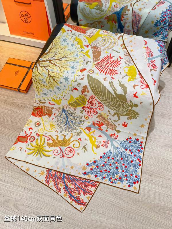 Hermes Scarf 140X140cm 70%羊绒30%真丝 E42 (32)