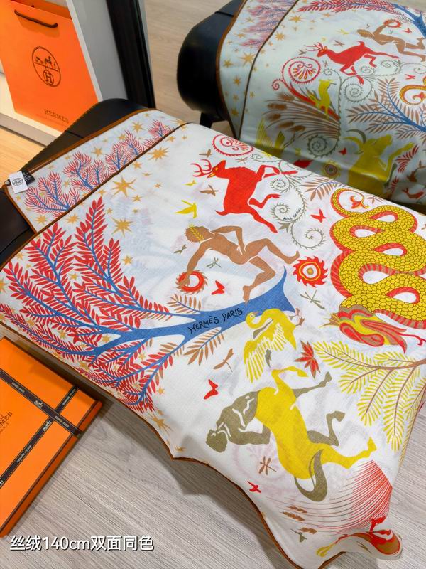 Hermes Scarf 140X140cm 70%羊绒30%真丝 E42 (33)