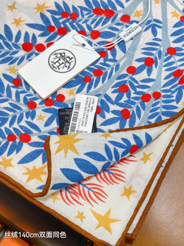 Hermes Scarf 140X140cm 70%羊绒30%真丝 E42 (34)
