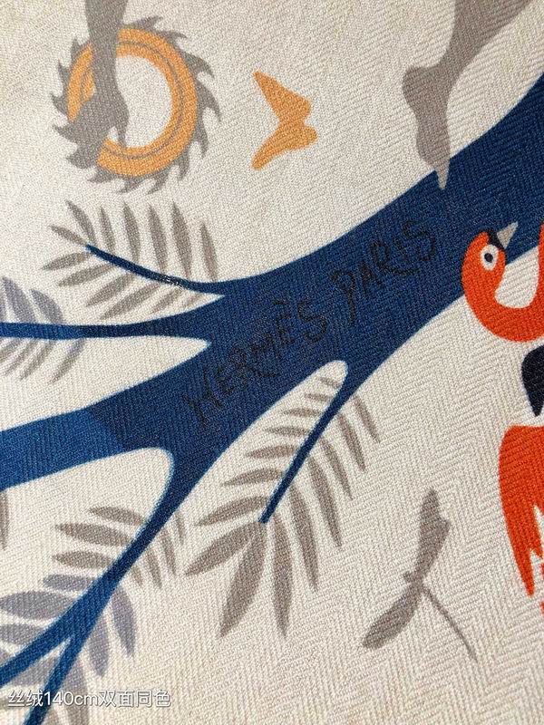 Hermes Scarf 140X140cm 70%羊绒30%真丝 E42 (4)