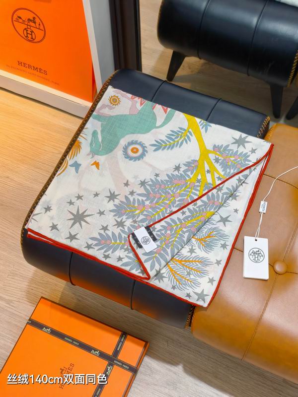 Hermes Scarf 140X140cm 70%羊绒30%真丝 E42 (41)