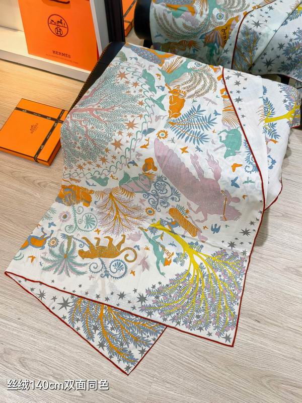 Hermes Scarf 140X140cm 70%羊绒30%真丝 E42 (42)