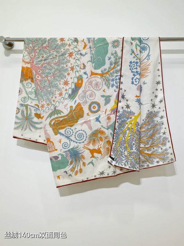 Hermes Scarf 140X140cm 70%羊绒30%真丝 E42 (45)