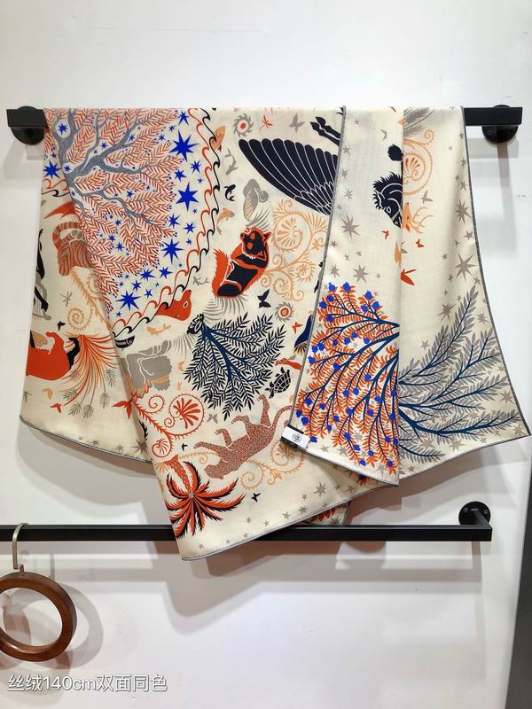 Hermes Scarf 140X140cm 70%羊绒30%真丝 E42 (7)