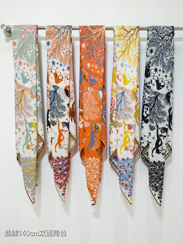 Hermes Scarf 140X140cm 70%羊绒30%真丝 E42 (9)