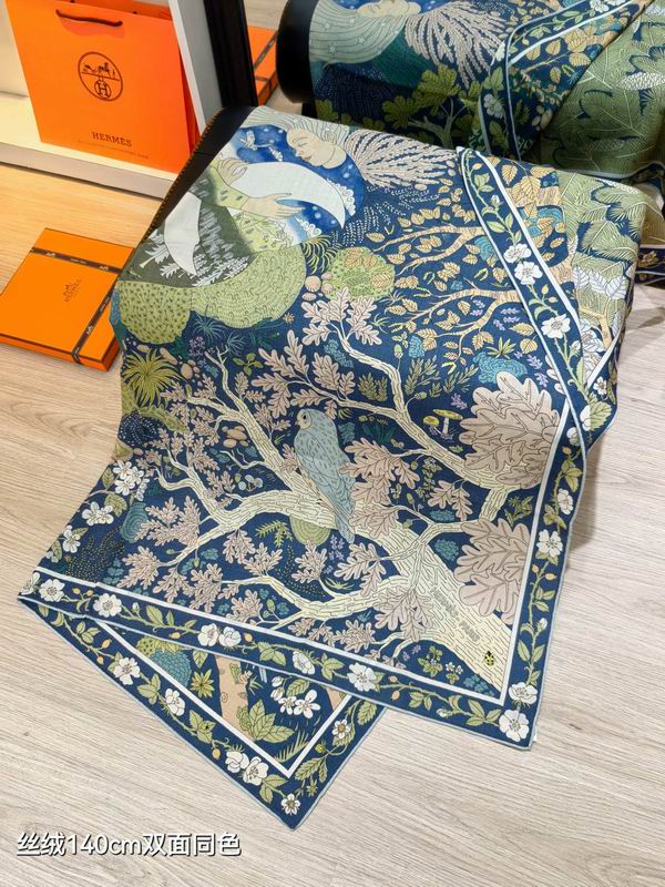 Hermes Scarf 140X140cm 70%羊绒30%真丝 E50 (3)