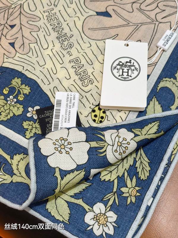 Hermes Scarf 140X140cm 70%羊绒30%真丝 E50 (5)