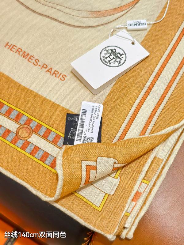 Hermes Scarf 140X140cm 70%羊绒30%真丝 E52 (17)