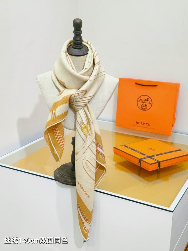 Hermes Scarf 140X140cm 70%羊绒30%真丝 E52 (19)