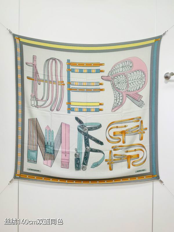 Hermes Scarf 140X140cm 70%羊绒30%真丝 E52 (23)