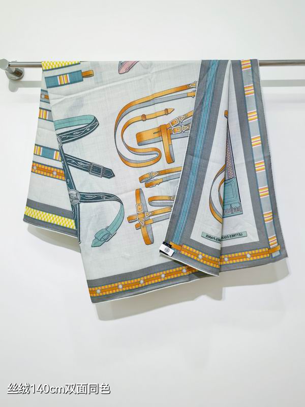 Hermes Scarf 140X140cm 70%羊绒30%真丝 E52 (28)