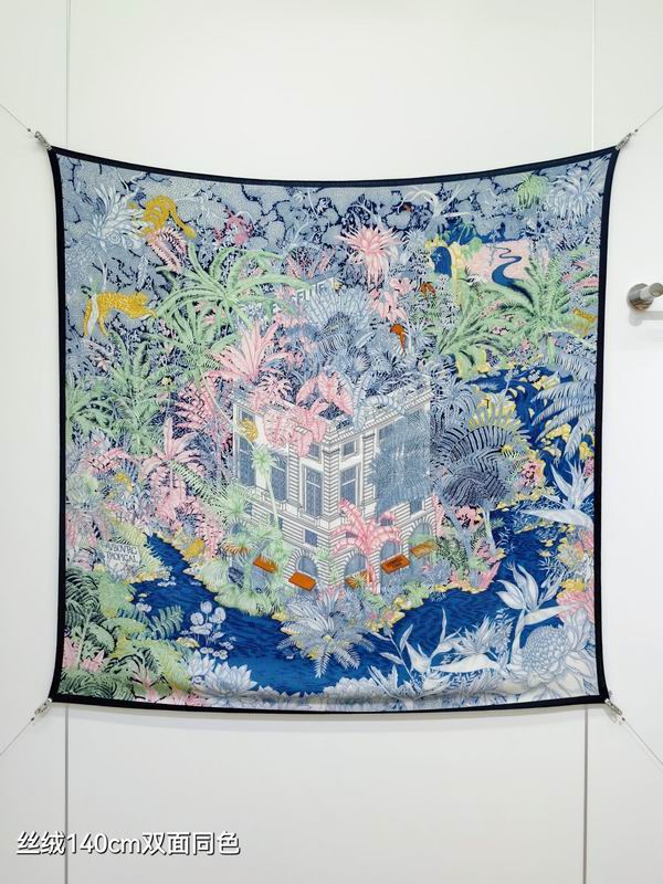 Hermes scarf 140X140cm 70%羊绒 30%真丝 E01 (16)