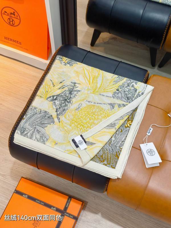 Hermes scarf 140X140cm 70%羊绒 30%真丝 E01 (7)