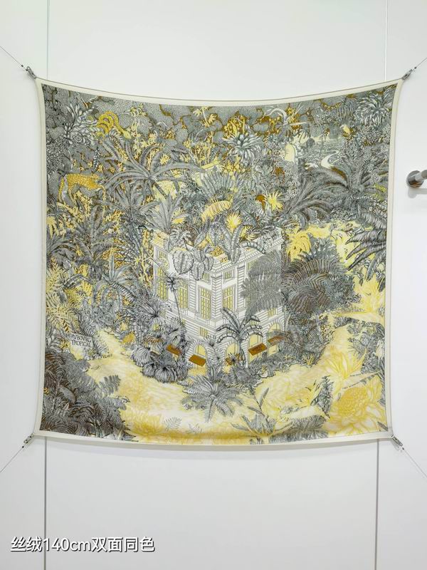 Hermes scarf 140X140cm 70%羊绒 30%真丝 E01 (8)