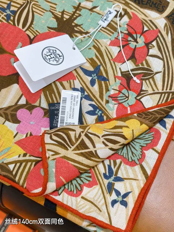 Hermes scarf 140X140cm 70%羊绒 30%真丝 E02 (20)