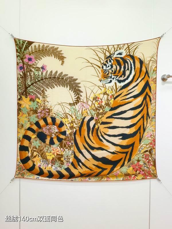 Hermes scarf 140X140cm 70%羊绒 30%真丝 E02 (24)