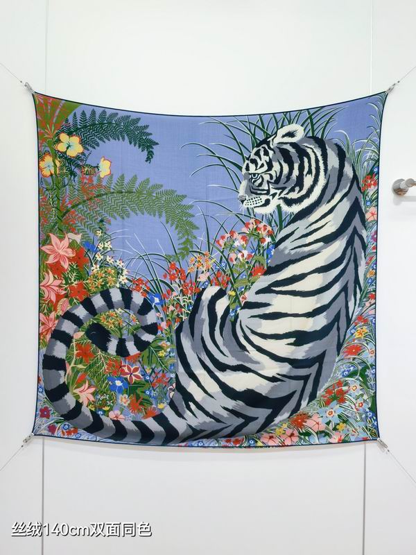 Hermes scarf 140X140cm 70%羊绒 30%真丝 E02 (32)