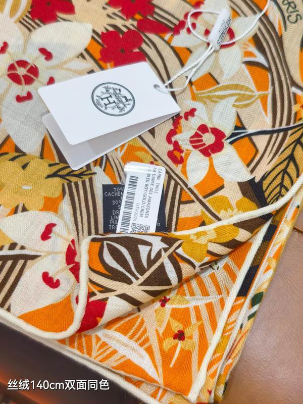 Hermes scarf 140X140cm 70%羊绒 30%真丝 E02 (4)