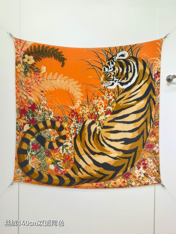 Hermes scarf 140X140cm 70%羊绒 30%真丝 E02 (8)