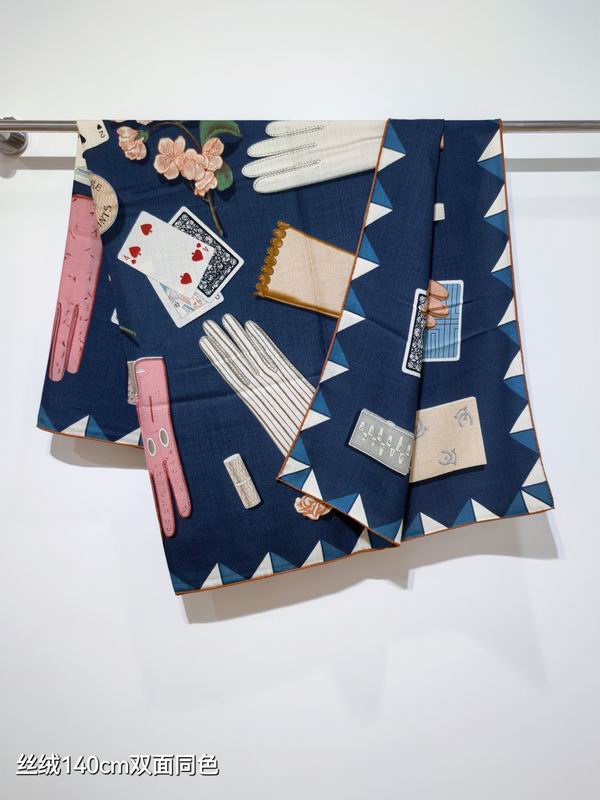 Hermes scarf 140X140cm 70%羊绒 30%真丝 E07 (11)