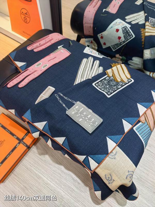 Hermes scarf 140X140cm 70%羊绒 30%真丝 E07 (13)