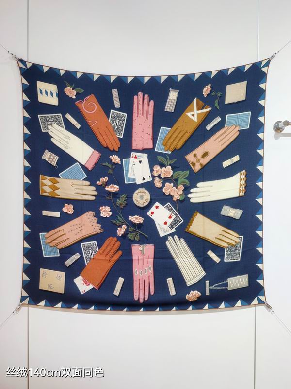 Hermes scarf 140X140cm 70%羊绒 30%真丝 E07 (16)