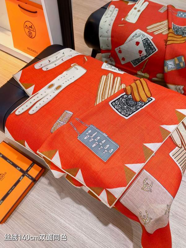 Hermes scarf 140X140cm 70%羊绒 30%真丝 E07 (21)