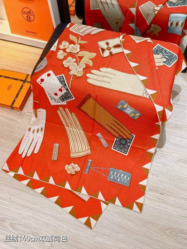 Hermes scarf 140X140cm 70%羊绒 30%真丝 E07 (22)