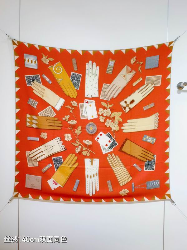 Hermes scarf 140X140cm 70%羊绒 30%真丝 E07 (24)