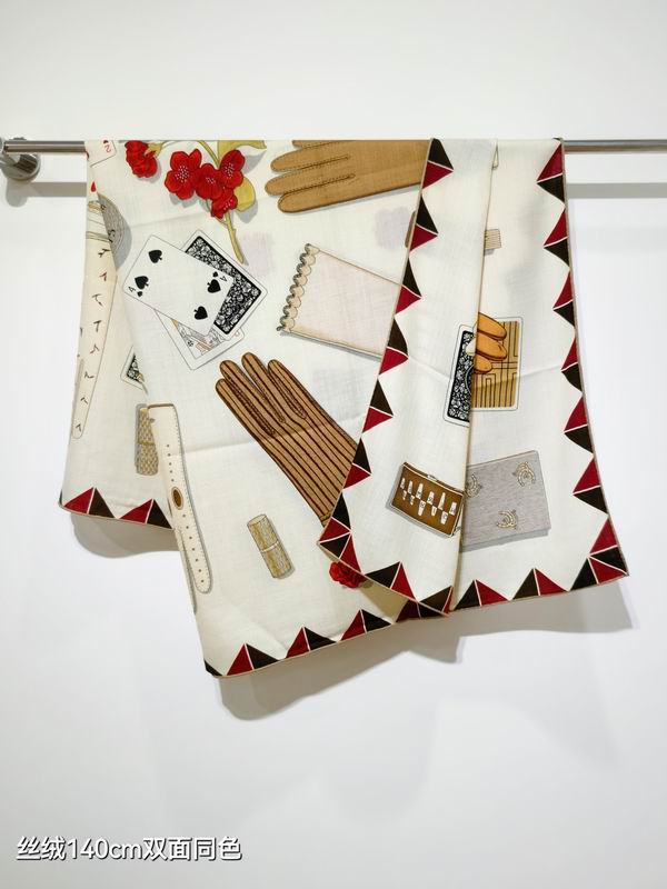 Hermes scarf 140X140cm 70%羊绒 30%真丝 E07 (3)