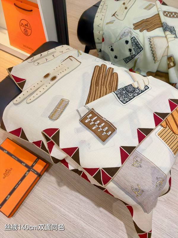 Hermes scarf 140X140cm 70%羊绒 30%真丝 E07 (5)
