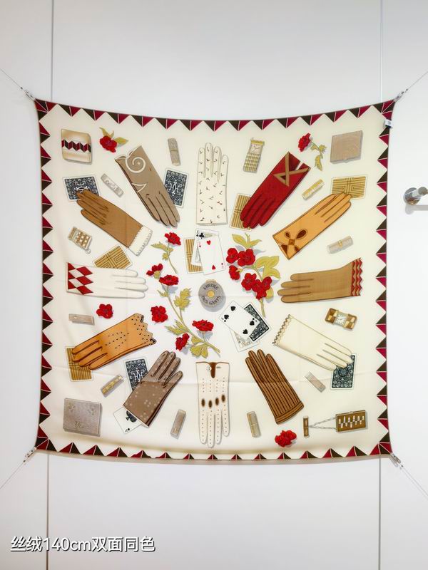 Hermes scarf 140X140cm 70%羊绒 30%真丝 E07 (8)