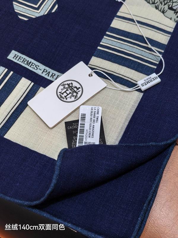 Hermes scarf 140X140cm 70%羊绒 30%真丝 E08 (14)