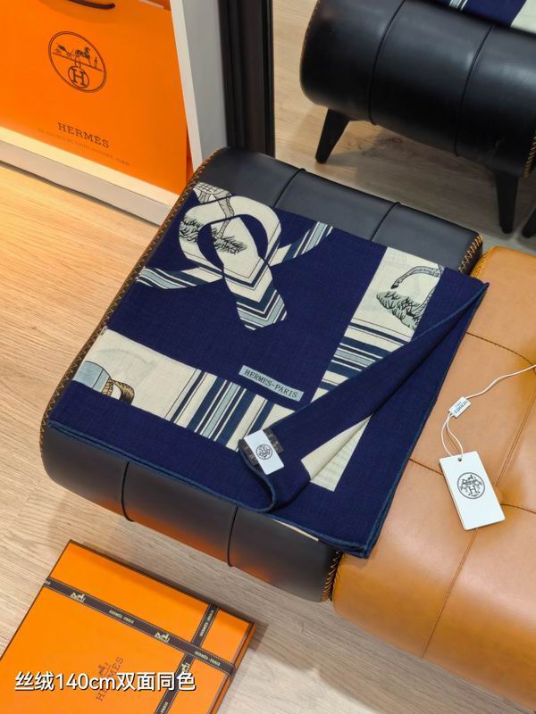 Hermes scarf 140X140cm 70%羊绒 30%真丝 E08 (17)