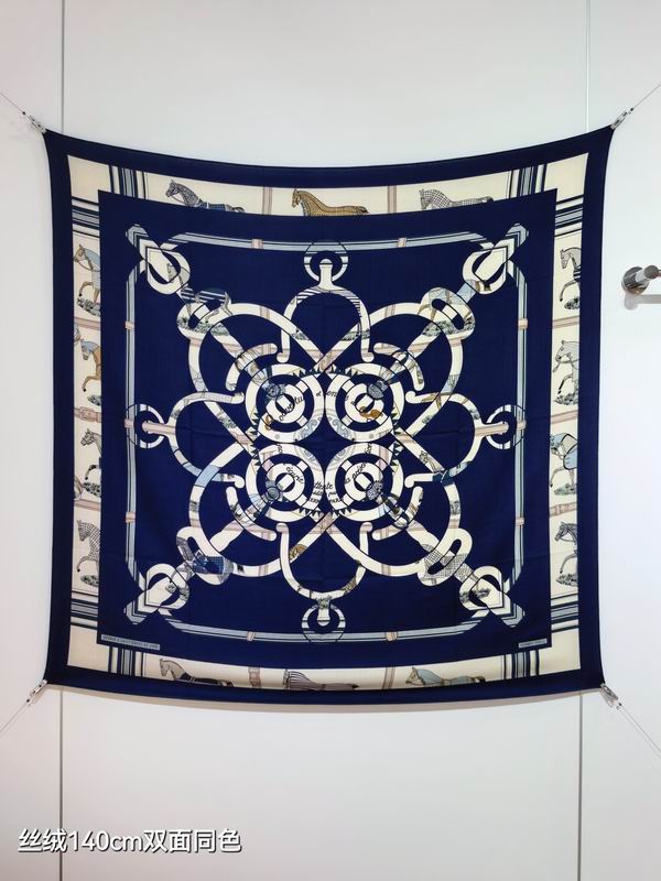 Hermes scarf 140X140cm 70%羊绒 30%真丝 E08 (18)