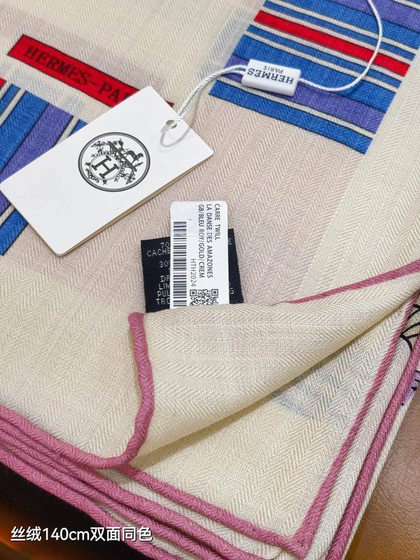 Hermes scarf 140X140cm 70%羊绒 30%真丝 E08 (24)