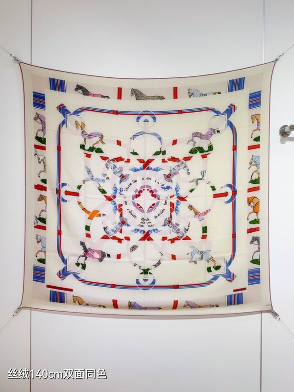 Hermes scarf 140X140cm 70%羊绒 30%真丝 E08 (8)