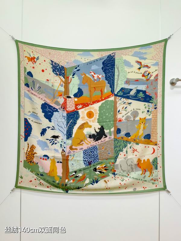 Hermes scarf 140X140cm 70%羊绒30%真丝 E15 (1)