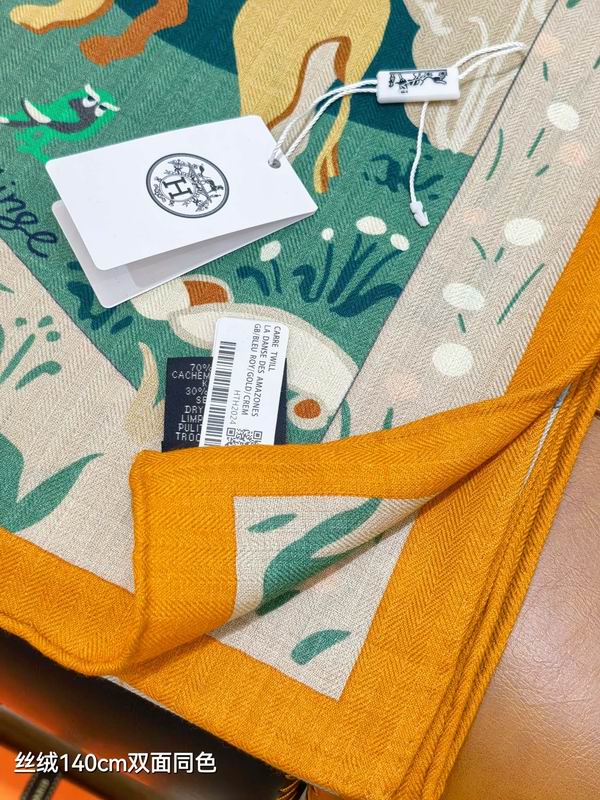 Hermes scarf 140X140cm 70%羊绒30%真丝 E15 (13)
